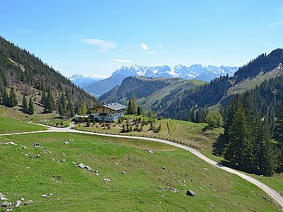 Blick zum Kaisergebirge
