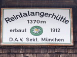 Hüttenschild der Reintalangerhütte