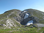 Blick von der Hütte zum Hochschwabgipfel