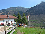 Die Terrasse der Hütte