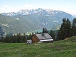 Seewaldhütte mit Rofan und Achensee