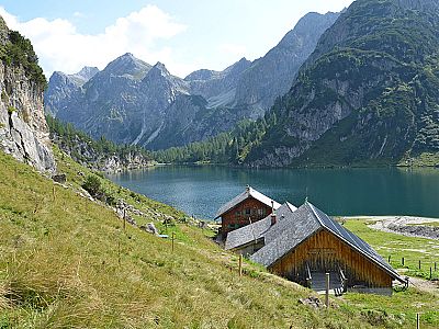 Alm vom Aufstieg zum Draugsteintörl gesehen
