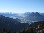 Ausblick von der Hütte ins Inntal