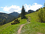 Wir lassen die Höllschlucht hinunter uns und betreten freies Almgelände