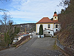 Der Pfad endet an der Kirche St. Sebastian in Arnsberg