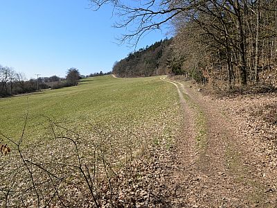 Hinter dem Weiler wird der Weg breiter