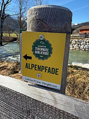 Die Beschilderung der Rundwegs Leitzachtaler Bergblicke