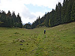 Wir wandern weiter über die Almwiesen Richtung Südwesten