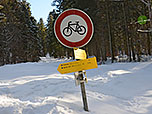 An dieser Weggabelung haben wir die Wahl zwischen dem Forstweg und der direkteren Variante
