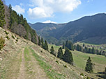 Leicht bergab führt uns der Weg ins Trockenbachtal hinein