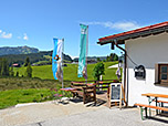 Am Eingang zur Traunsteiner Hütte
