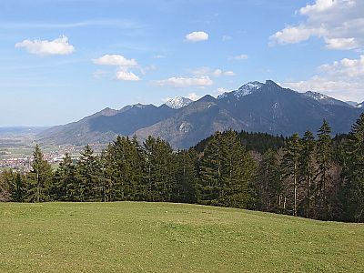 Blick zum Hochfelln und zum Hochgern
