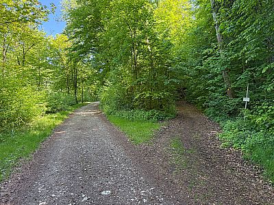 Kurz nach dem Rastplatz gabelt sich der Weg...