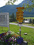 Wegweiser am Ausgangspunkt