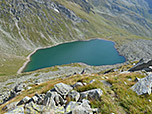 Blick hinunter zum Eisbruggsee