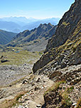 Wir wandern zügig bergab... 