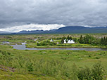 Blick zur Þingvallakirkja, der Kirche von Þingvellir