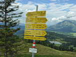 Wegweiser zu Abstiegsalternativen vom Gipfel
