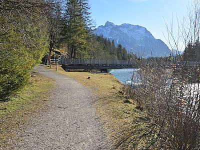 Die Flößerbrücke vor der Linderspitze