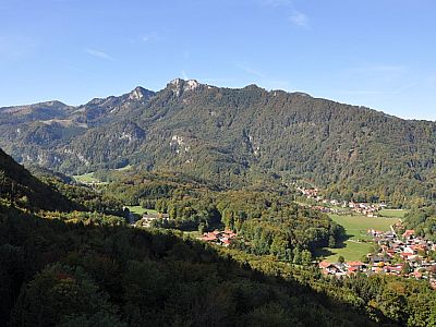 Blick zum Predigtstuhl und Heuraffelkopf