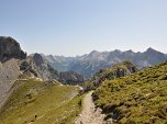 Blick zurück zum Rastplatz und auf das Karwendel