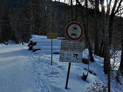 Das untere Ende der Rodelbahn