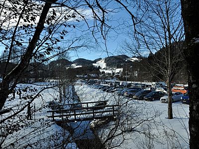 Die Prien und der Wanderparkplatz Geigelstein