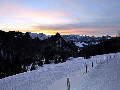 Die letzten Sonnenstrahlen, während der Abfahrt