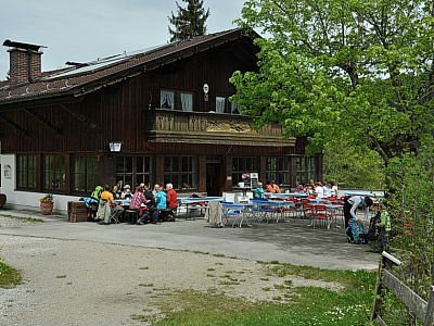 Die Terrasse der Partnachalm
