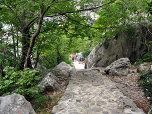 In der Schlucht treffen wir auf einen ausgebauten Weg