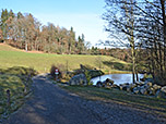 ...und spazieren dann rechtshaltend zu einem Weiher hinunter