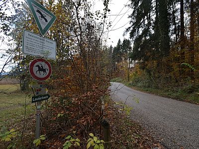 Hier müssen wir ein Stück an der Straße entlang marschieren