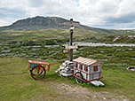 Wegweiser an der Peer Gynt-hytta