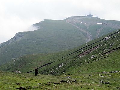 Der Sendemast auf dem Costila ist wieder fest in Wolken gehüllt