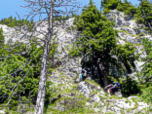 Wir erreichen die Felswände unterhalb des Turnu (1923 m)