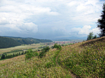 Blick zurück nach Osten auf Zarnesti