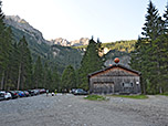 Los geht am Wanderparkplatz Schwabalm