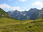 Blick zurück zur Wildkarhöhe und zum Raucheck