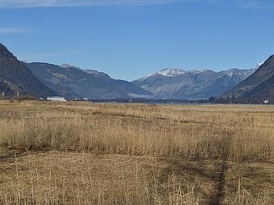 Der Ausblick nach Norden zum Steinernen Meer und den Berchtesgadener Alpen