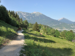 Der Blick nach Norden auf die Grenzberge zu Österreich