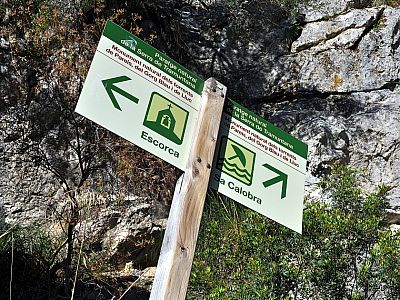 Der Wegweiser am Schluchteingang