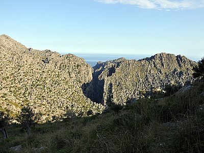 Die Schlucht ist bereits zu sehen