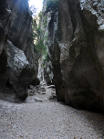 Ganz dicht rücken die Wände des Torrent de Pareis zusammen