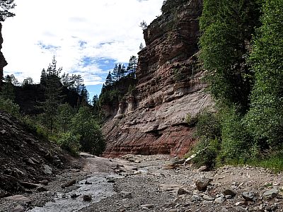 Ausblick zurück auf den Aufstiegsweg