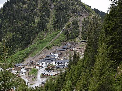 Von einem Aussichtspunkt haben wir nochmal einen schönen Blick auf das Bergbaumuseum