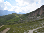 Der Blick zurück nach Westen Richtung Plattkofelalm