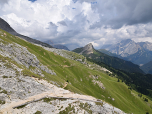 Im Osten ist vor der Marmolata der nahe Col Rodella zu sehen
