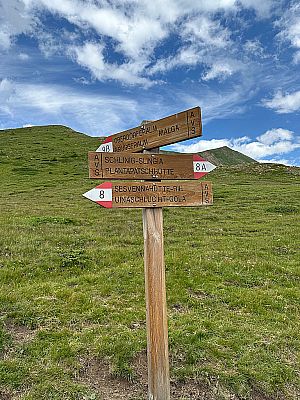 Den Abzweig zur Oberdörferalm lassen wir rechts liegen