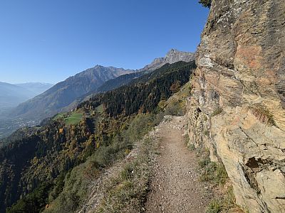Der Blick zurück zur Zielspitze und zum Tschigat